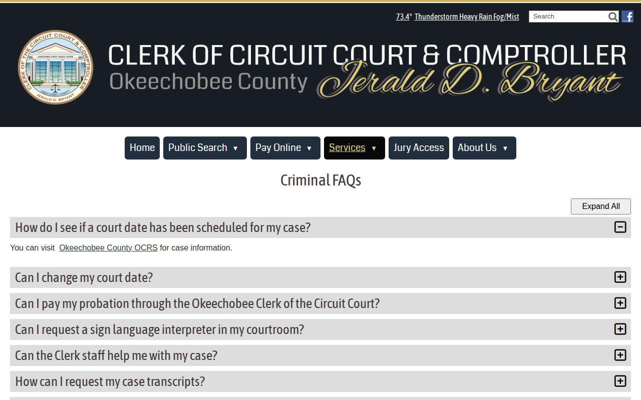 Okeechobee County released inmate mugshot seal and expunge instructions