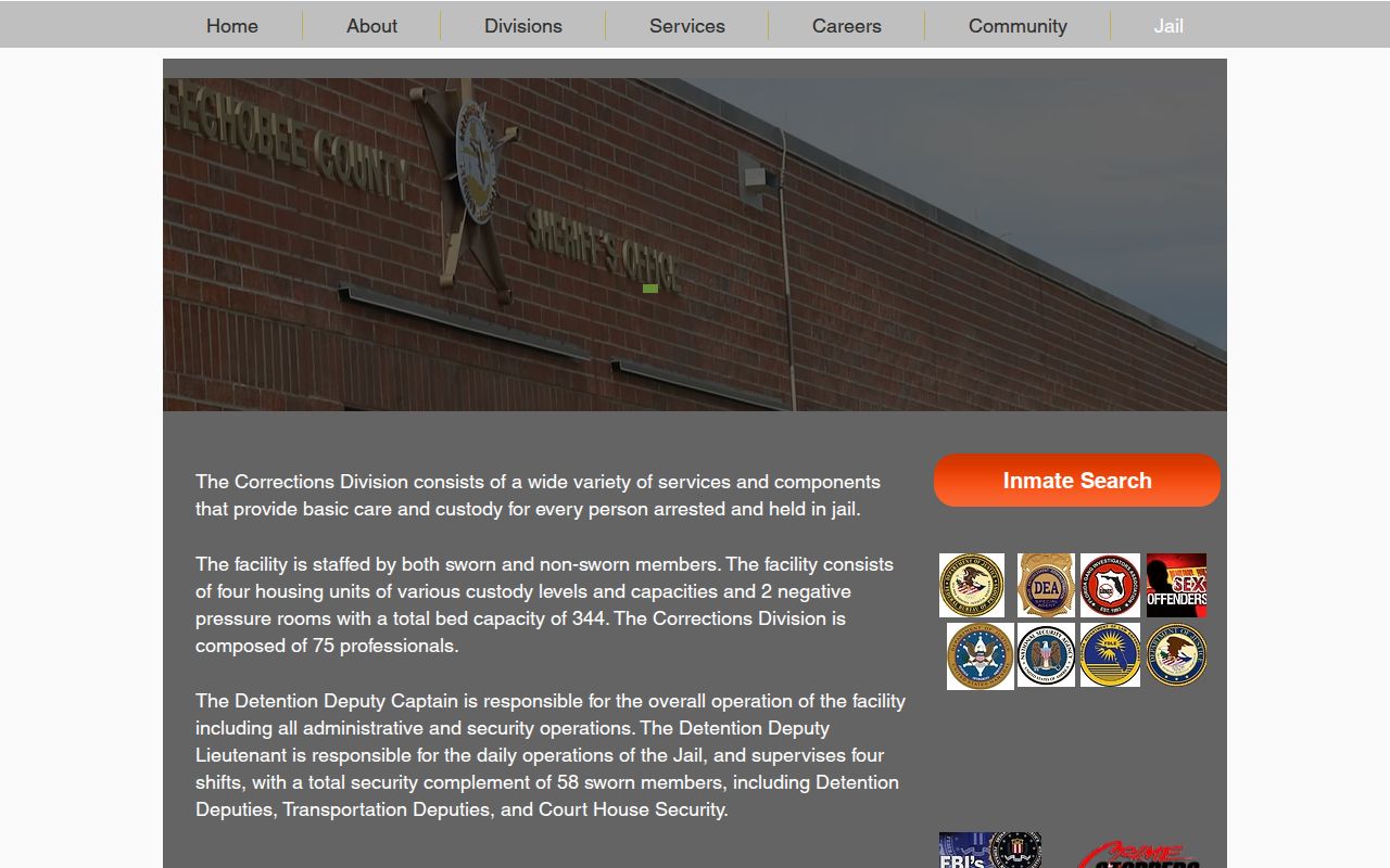 Okeechobee County Jail facility and release-record source details
